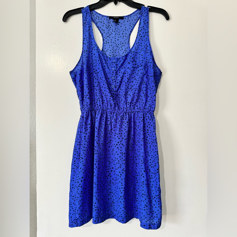 Forever 21 Blue Dress w/ Black Triangles (M)